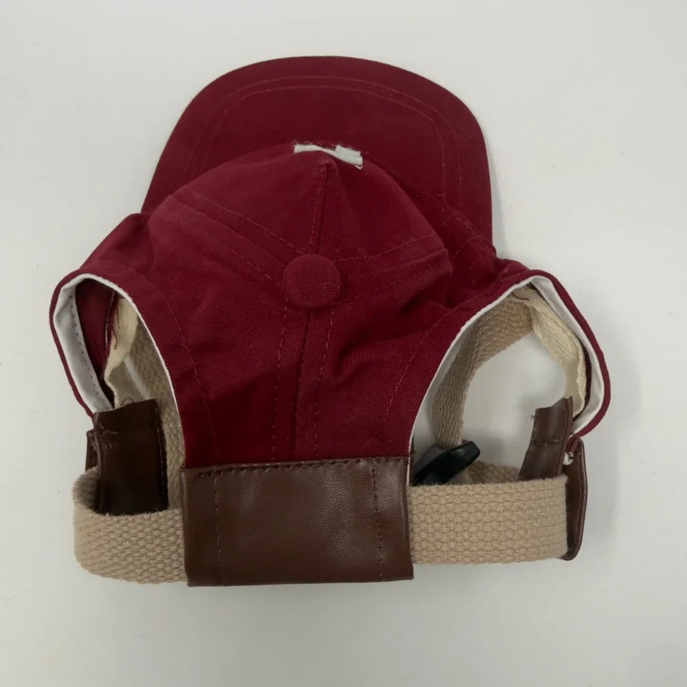 Portland Gear‎ Maroon Pet Baseball Cap w/ Ear Holes Adjustable Strap Size Small